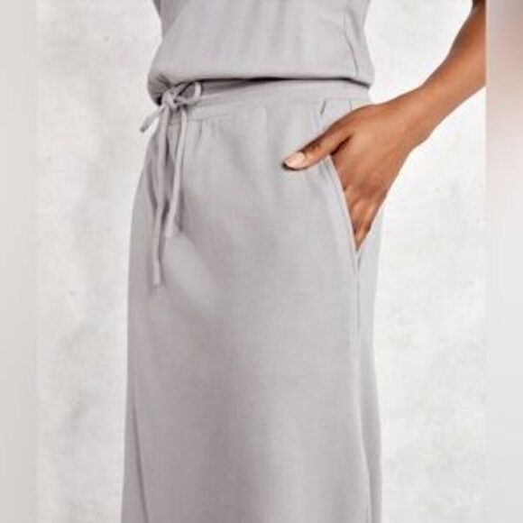 NWT Haven Well Within By Talbots Grey Jersey Knit Midi Overall Dress size Medium - Picture 2 of 12